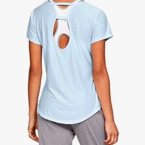 Under Armour Womens Light Blue Top shirt short sleeve medium
